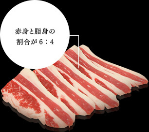 赤身と脂身の割合が6:4 赤身と脂身の割合が6:4