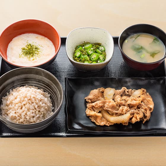 麦とろサラ牛皿御膳