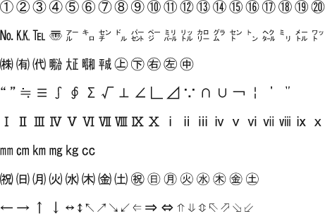 機種依存文字一例