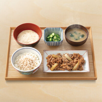 牛皿・麦とろ御膳