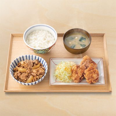 牛皿・から揚げ定食