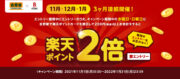 【1月31日まで】水曜日・日曜日に楽天ポイント2倍キャンペーン！