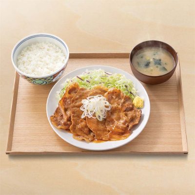 大判豚肩ロース焼き定食（旨ダレ生姜）