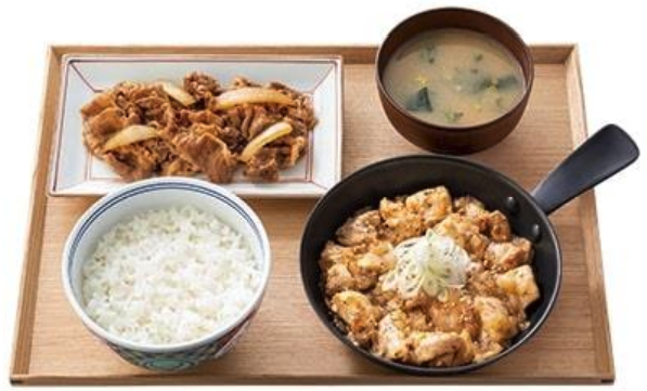 牛皿・ねぎ塩鶏定食