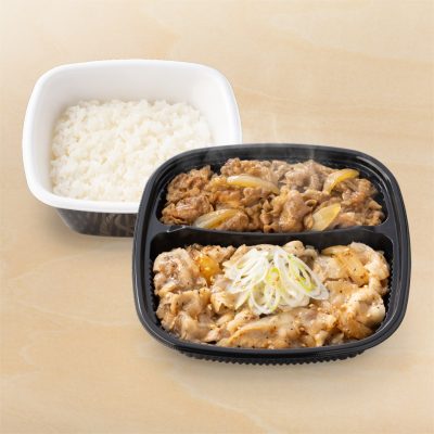 W弁当（牛皿・ねぎ塩豚弁当）