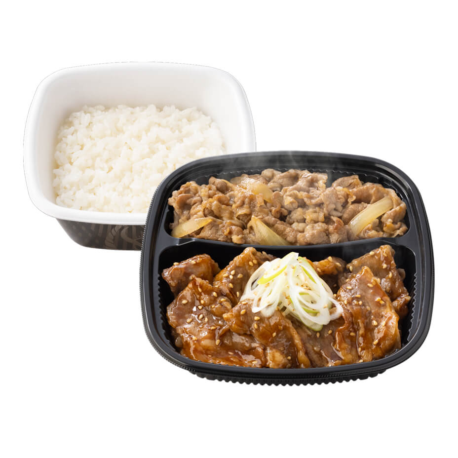 Ｗ弁当（牛皿・牛カルビ）