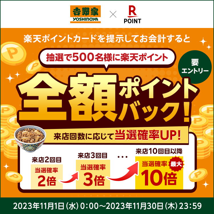 抽選で500名様に楽天ポイント全額ポイントバック！