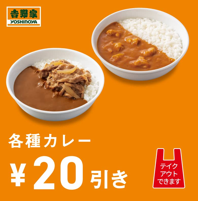 各種カレー20円引き