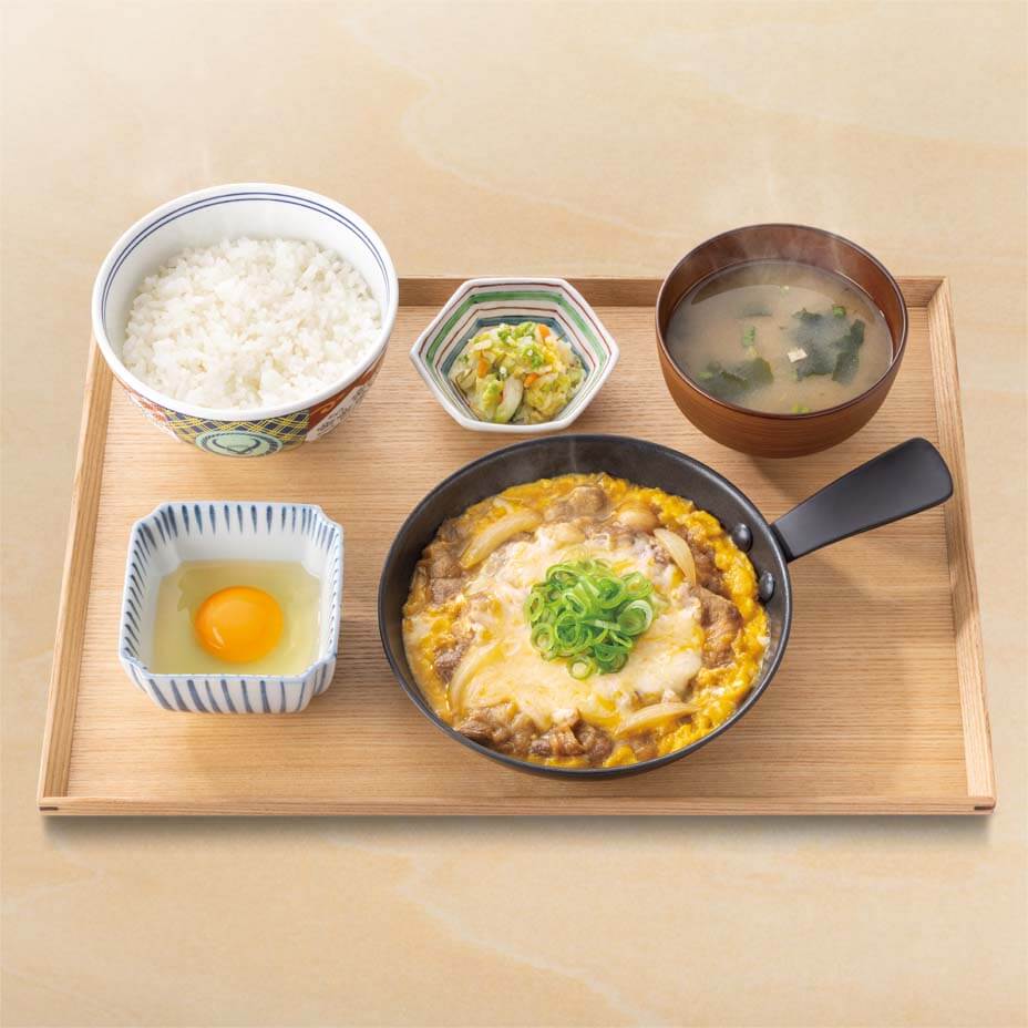 チーズ月見牛とじ御膳
