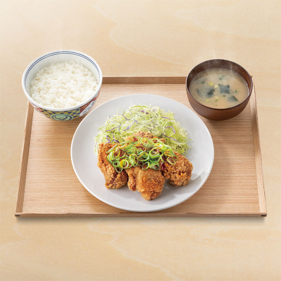 ピリ辛青ねぎから揚げ定食