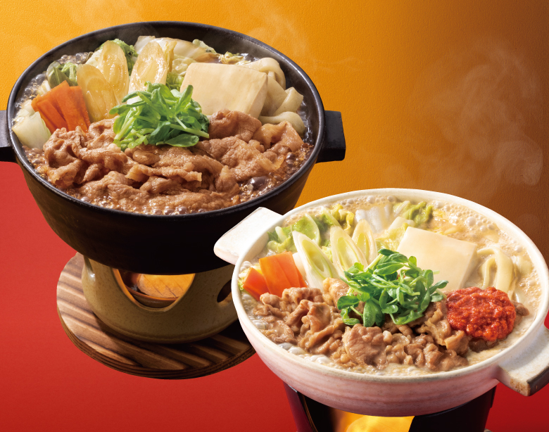 牛すき鍋膳・とんこつ醤油牛鍋膳